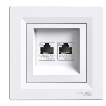 SCHNEIDER ELECTRIC ASFORA 2xRJ45 Cat5e UTP aljzat, fehér (EPH4400121)