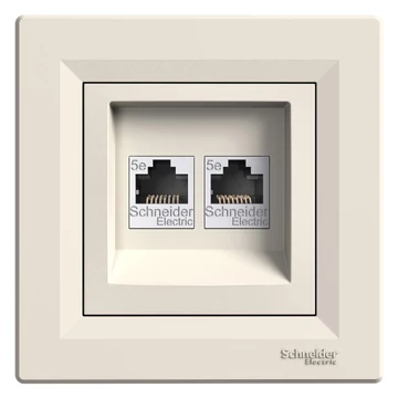 SCHNEIDER ELECTRIC ASFORA 2xRJ45 Cat5e UTP aljzat, bézs (EPH4400123)