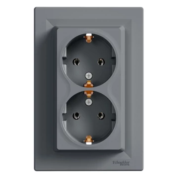 SCHNEIDER ELECTRIC ASFORA 2x2P+F csatlakozóaljzat, csavaros, acél (EPH9900162)