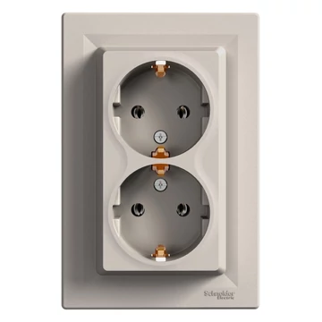SCHNEIDER ELECTRIC ASFORA 2x2P+F csatlakozóaljzat, csavaros, bronz (EPH9900169)