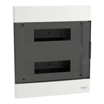 SCHNEIDER ELECTRIC EASY9 EU Kiselosztó, 24 modul, PE+N sínnel, füstszínű ajtóval, süllyesztett (EZ9EUA212)