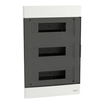 SCHNEIDER ELECTRIC EASY9 EU Kiselosztó, 36 modul, PE+N sínnel, füstszínű ajtóval, süllyesztett (EZ9EUA312)