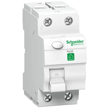 SCHNEIDER ELECTRIC RESI9 áram-védőkapcsoló (Fi-relé), AC osztály, 2P, 63A, 30mA (R9R11263)