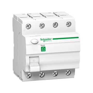 SCHNEIDER ELECTRIC RESI9 áram-védőkapcsoló (Fi-relé), AC osztály, 4P, 25A, 30mA (R9R11425)