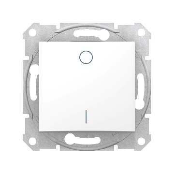 SCHNEIDER ELECTRIC SEDNA Kétpólusú kapcsoló, rugós bekötés, 10AX, fehér (102) (SDN0200121)