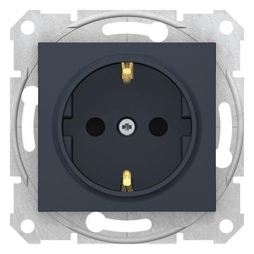 SCHNEIDER ELECTRIC SEDNA 2P+F csatlakozóaljzat, biztonsági zsaluval, csavaros bekötés, 16A, grafit (SDN3000170)