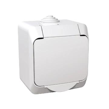 SCHNEIDER ELECTRIC CEDAR PLUS 2P+F csatlakozóaljzat, biztonsági zsaluval, csapófedéllel, IP44, fehér (WDE000541)