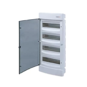 TEHNOPLAST Süllyesztett lakáselosztó doboz, C sorozat, 48 modulos, átlátszó ajtó - 4 soros, 676x283x106 mm, IP40 (THP-U48C)