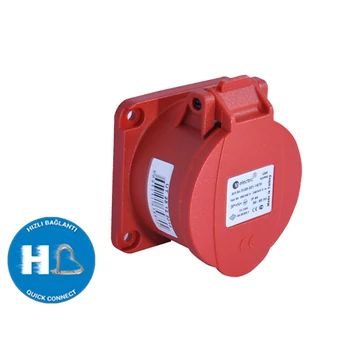 TP ELECTRIC 5x16A - Beépíthető dugalj (rugós - gyors bekötésű) IP44 70x70 egyenes (3005-321-1670)
