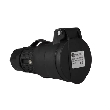 TP ELECTRIC Dugalj tömszelencével, 1Px16A, IP54, 250VAC, német (DIN) típus, fekete (3101-705-0300)