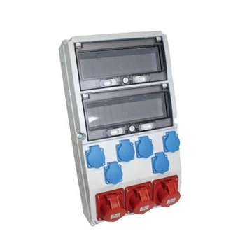 TP ELECTRIC Ipari doboz szerelt 300x540mm, IP44, 6x(2P+F) + 3x(5P16A), 2x13modul (3321-600-0503)