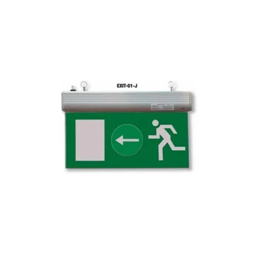 TRACON Élvilágítós LED kijáratjelző ragasztható piktogramokkal, 230V, 50Hz, 13xLED, 3h, 2,4V / 900mAh, Ni-Cd (EXIT-01-J)