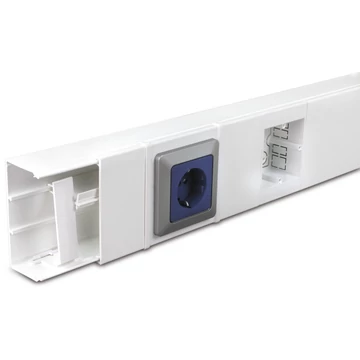 DIETZEL UNIVOLT MAK 50/100 fehér 3m/szál, 12m/köteg fehér müanyag kábelcsatorna, fedéllel, PVC, >1250N, UVálló, -25°C/+60°C (036997)