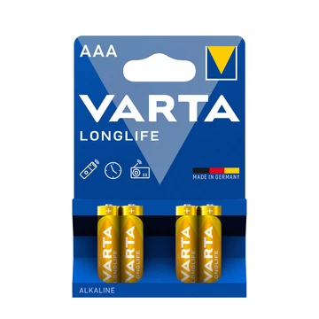 VARTA Longlife Alkáli mikro elem, AAA, LR03, BL4, 1.5V (LR03)