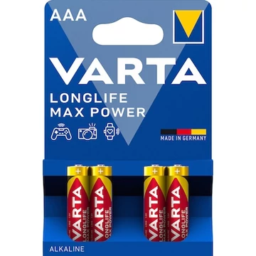 VARTA Longlife Max Power Alkáli mikro elem, AAA, LR03, B4, 1.5V (LR03MAX)