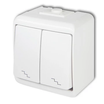 GAO Aquastar dupla váltókapcsoló, IP54, fehér (22171)