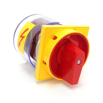 APATOR 4G40-10-US25 Ipari kapcsoló, előlapra, Ith:50A, 3 pólus, 0-1 állás, lakatolható vészkapcsoló (63-241677-241)