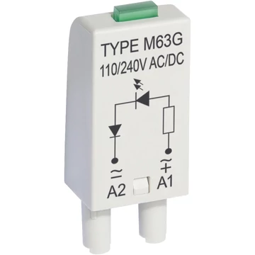 RELPOL M63G Működés kijelző modul. 110/240 VAC/DC, zöld (854854)