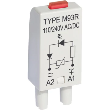 RELPOL M93R Állapotjelző + varisztor, LED-es 110/230 VAC/DC, piros (854861)