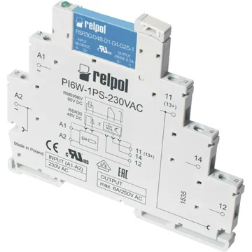 RELPOL PIR6W-1PS-24VAC/DC-T Interfész relé, AC/DC, 24V, 1Z, 1A/ 240V AC (857190)