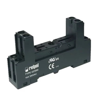 RELPOL GZM80 Relé foglalat, 8 pin 12A RM84/85 relékhez, fekete (857409)