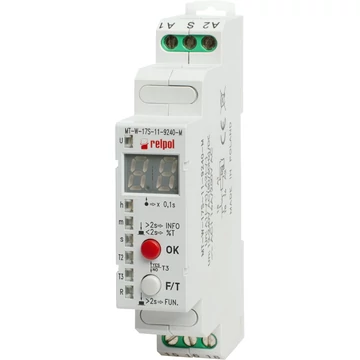 RELPOL MT-W-17S-11-9240-M multifunkciós időrelé, 1P, AC/DC, AgNi, 10A / 250V AC, 10A / 24V DC (860470)