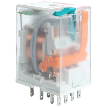 RELPOL R4N-2014-23-1220-WTL Miniatűr ipari relé 7A, 4CO, 220VDC, tesztkar, LED (860673)