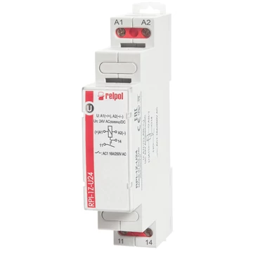 RELPOL RPI-1Z-U24 Moduláris relé, 16A, 24VAC/DC, 1NO (863368)