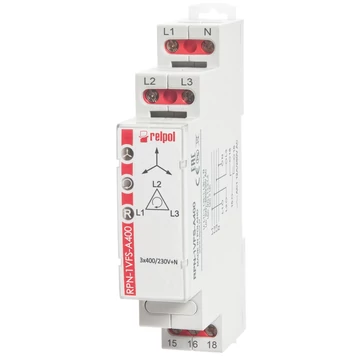 RELPOL RPN-VFS-A400 3 fázisú feszültségfigyelő relé, 1P, AgSnO2, 12A / 250V AC, 12A / 24V DC (864372)