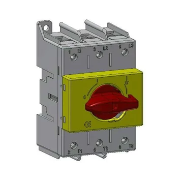 TECHNOELECTRIC SD3 3x160A Moduláris terheléskapcsoló, 3x160A, 0-1 állás, közvetlen vészhelyzeti kar (piros/sárga) (19712)