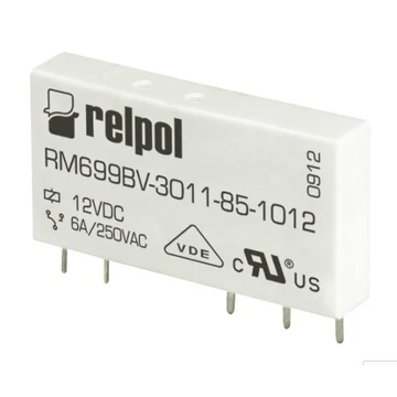 RELPOL RM699BV-3011-85-1012 Miniatűr relé 6A, 1C/O, 5VDC, vízszintes elhelyezésű (2613696)