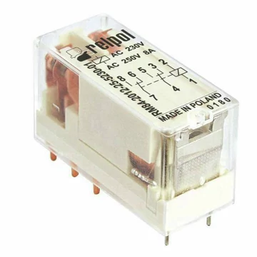 RELPOL RM84-2012-35-1024-01 Miniatűr relé, 2C/O, 8A, 24VDC, átlátszó tokozat (859483)