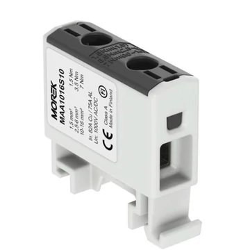 MOREK OTL16 Fővezetéki sorkapocs, 1xAl/Cu, 1,5-16mm2 1500V, fekete (MAA1016S10)