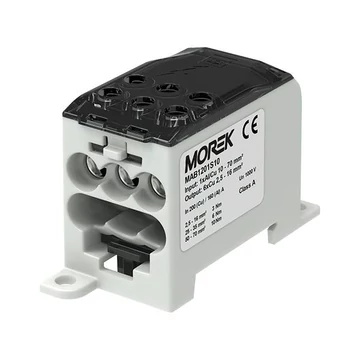 MOREK OJL 200A Elosztóblokk; be:1xAl/Cu10-70; ki: 6xCu2,5-16mm2, szürke (MAB1201S10)