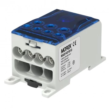 MOREK OJL 400A Elosztóblokk, be:1xAl/Cu240, ki: 4x35/3x50mm2, kék (MAB1401B10)