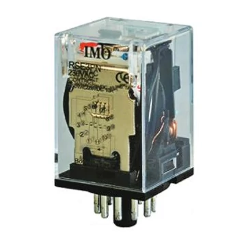 IMO Ipari relé, 3C/O, 10A, 24VDC, LED, tesztkar (RSE3PN24DC)