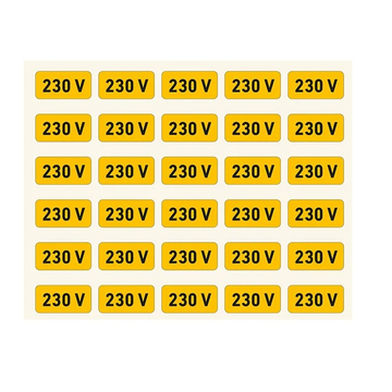 Matrica "230V", öntapadós - 20x10mm (ERV127001ONV00200010)