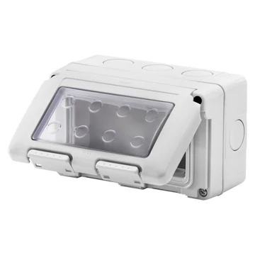 GEWISS Szerelvénydoboz falon kívüli 4M vízszintes IP55 szürke SYSTEM (GW27044)
