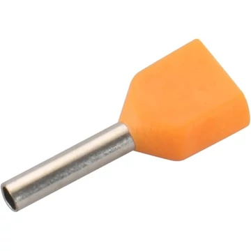 INTERCABLE Érvéghüvely iker 2X0,5mm2 L=8mm narancs (ICIAE058ZOR)