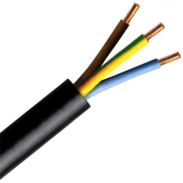 NYM-J, MBCu 3x 2,5 mm2 RE (ring) fekete UV álló, Tömör rézvezetőjű, PVC tömlővezeték, fekete (300/500V) (20209893)