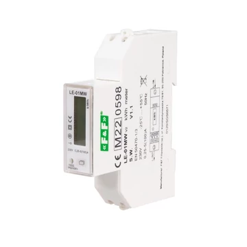 FF FILIPOWSKI LE-01MW MID Fogyasztásmérő DIN sínre, direkt egyfázisú MID hitelesített LCD, RTU MOD busz, 1 modul, két tarifa (LE-01MW)