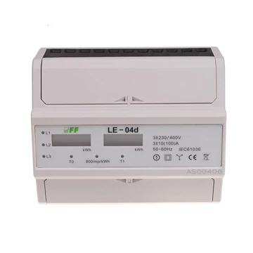 FF FILIPOWSKI LE-04D Fogyasztásmérő DIN sínre, két tarifás 3 fázisú 100A (LE-04D)