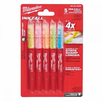 Milwaukee INKZALL™ Szövegkiemelő Színes (5 darabos kiszerelés) (48223206)