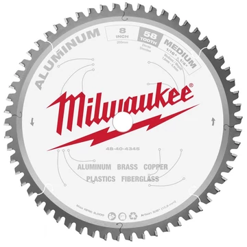 Milwaukee Körfűrészlap gérvágókhoz (Alu) 203x5/8"x2.4x58 (48404345)