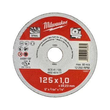 Milwaukee Vágókorong fémhez WSCS41/ 125 x 1 mm (200 db) (4932451478)