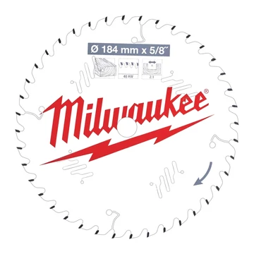 Milwaukee Körfűrészlap hordozható gépekhez (Fához) 184x5/8x2.1x40 ATB (4932471379)