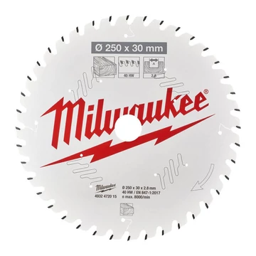 Milwaukee Körfűrészlap gérvágókhoz (Fához) 250x30x2.8x40 ATB (4932472015)