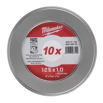 Milwaukee Vágókorong fémhez 125X1 PRO+ /Fém dobozban 10 db (4932478998)