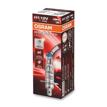 Osram Night Breaker Laser 64150NL-01B Halogén fényszórólámpa, H1, 12V, 55W, 1550 lm, 3200 K (64150NL)