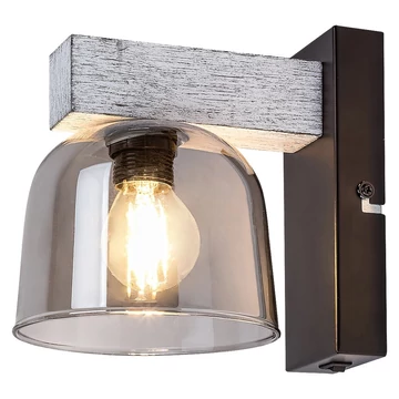 RÁBALUX Cardamom, beltéri fali lámpa, E14 1XM.40W, ezüst/tölgy (3081)
